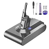 V8 6000mAh Akku, Ersatzakku für Dyson V8 Staubsauger V8 Absolute, V8 Animal, V8 Fluffy, V8 Motorhead Batterie (2 Filter + 1 schraubendreher + 3 Schrauben + 1 Pinsel)