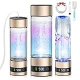 IUHFSIFS 2025 Neu Wasserstoff Wasserflasche mit Digitalanzeige, 5000 PPB H2-Konzentration & SPE-Technologie der 2. Generation, SGS-Zertifiziert - Wasserstoffreiches Wasser in 5 Minuten, 450ml (Gold)