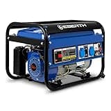 EBERTH 2200 Watt Notstromaggregat Stromerzeuger Stromaggregat mit 5,5 PS Benzinmotor, 4-Takt, luftgekühlt, 2x 230V, 1x 12V, Seilzugstart, Automatischer Voltregler AVR, Ölmangelsicherung, Voltmeter