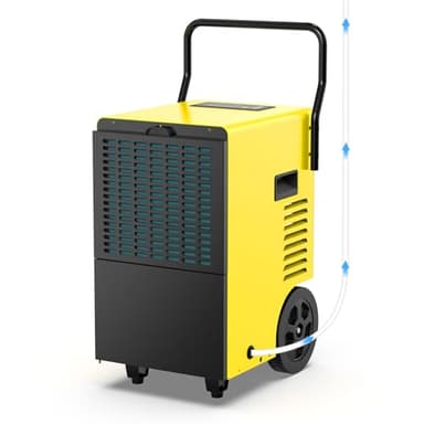 DAHTEC Bautrockner Luftentfeuchter Keller 50 L/Tag mit Integrierte Pumpe - Fläche 150 m²/380 m³ - 24Hr Timer Innenbereich Trocknungsgerät für Große Räume