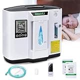 DEDAKJ Sauerstoffkonzentrator Tragbarer, Sauerstoffgerät für Zuhause Konzentration Einstellbare 1-7L / min, Sauerstoffmaschine 30%-90% Reinheit, Fernbedienung, Zuhause und Reisen（DE-1A)