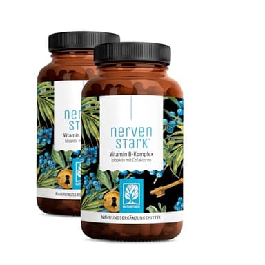 Vitamin B Komplex (B1-B12) mit 3 Kofaktoren aktiv - Vorteilsbundle 2er Paket - Alle 8- B Vitamine - Vitamin B Komplex Vegan - B Vitamin Komplex hochdosiert mit Cofaktoren - Nervenstark *