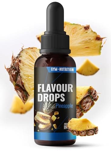 Flavour Drops Zuckerfrei 50ml mit Dosierpipette - Flavor Drops Lebensmittelaroma - Flavor Drops Zuckerfrei für Magerquark, Porridge uvm - von Gym Nutrition - Ananas Geschmack