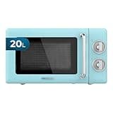 Cecotec Mikrowelle Proclean 3010 Mechanische, 20 L Retro Blue 700 W in 6 Stufen, Timer bis zu 30 Minuten, Auftaumodus, Vintage-Design in Blau, Stahl-Finish