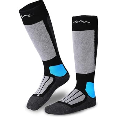 gipfelsport Skisocken für Kinder, Herren und Damen - Dicke Socken aus Merinowolle, warme Merino Snowboardsocken, 1x Paar Skistrümpfe, Schwarz, Größe 36-38