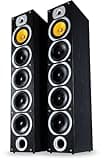 Bennett & Ross Exosphere 4-Wege HiFi Standlautsprecher Paar (200W RMS, 6,5" Subwoofer, 6,5" Tieftöner, 3X 6,5" Mitteltöner, 1" Hochtöner, Bassreflex-Konstruktion, Maserung in Holzoptik) schwarz