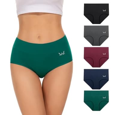 TANSTC Unterhosen Damen Unterwäsche Weich Baumwolle, 5er Pack Unterwäsche Frauen, Stretch Hohe Taille Panties Damen, Atmungsaktive Sexy Slip Damen Hipster Damen Women's Knickers, XXL