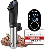 KLAMER Sous Vide Stick, 1200 Watt IPX7 wasserdichter Sous Vide Garer mit 3D Zirkulation und 20-95℃ Temperaturregelung, Schongarer Timerfunktion und LED Display