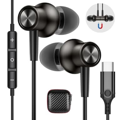 USB C Kopfhörer für Samsung Galaxy A55 A35 A54 A34 A56 S24 FE S25,In Ear Kopfhörer mit Kabel Mikrofon Ohrhörer Typ C Headset USB C Anschluss für iPhone 16 15 Pro Max iPad Air Pixel 9 8 7 Xiaomi 14T 13