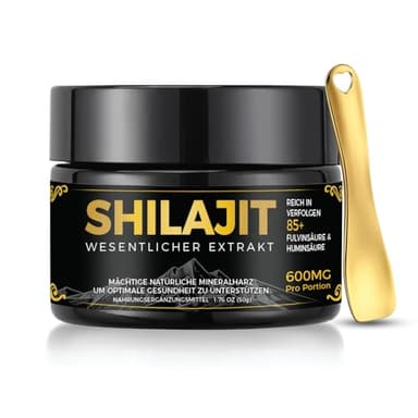 Shilajit Original Himalaya Bio, Shilajit Harz mit 85+ Spurenelementen & Fulvosäure, Hochwirksames Shilajit Resin, Ohne Zusatzstoffe für Männer und Frauen (50G)