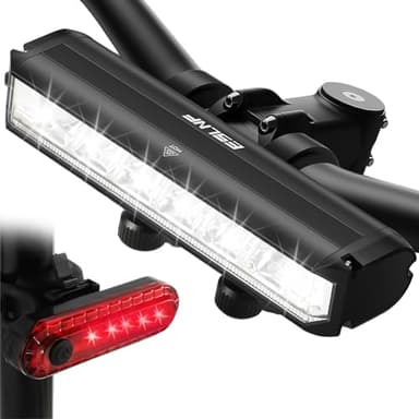 Beeptrum 1800 Lumen Fahrradlampe Vorne, 4-Lichtmodi 4000mah mit Fahrrad Rücklicht,USB C wiederaufladbar, für Erwachsene Straße, MTB Off-Road Radfahren Pendeln