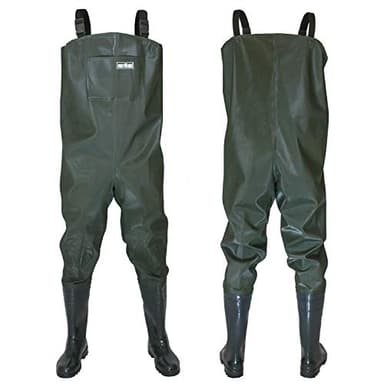 FortMen Wathose Herren Anglerhose mit Stiefel Gr 38-47 wasserdichte Watthosen Teich Fischer Watstiefel Hose (43)