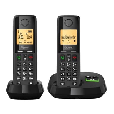 Gigaset Pure 320A Duo - Schnurloses DECT-Telefon mit Anrufbeantworter - mit Call-Block-Taste und Freisprechfunktion - 100 Kontakten, schwarz [Kompatibel in DE, IT, FR, NL, BE, Che, AUT]