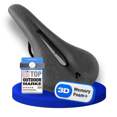 Alpensattel 3.0 Race+ Leistungsstarker und komfortabler Fahrradsattel für Damen und Herren - Ergonomischer Sportsattel | Entlastet Wirbelsäule & unteren Rücken | 3D Memory Foam+