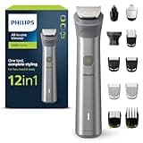Philips Multigroom Series 5000, All-in-One-Trimmer, 12-in-1 Barttrimmer und Haarschneider für Gesicht, Kopf und Körper für komplettes Styling, 14 Längeneinstellungen (0,5–16 mm) (Modell MG5950/15)