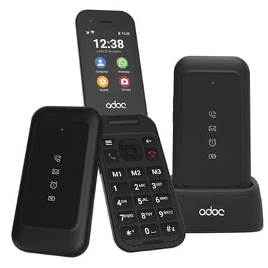 ADOC SC04 4G-Handy mit Whatsapp, Touchscreen, Videokonferenzen, großen Tasten, SOS-Taste, einfach bedienbar, langlebiger Akku, Bluetooth, WLAN, Android 12.