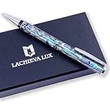 LACHIEVA LUX Handgefertigter Luxus-Kugelschreiber aus Abalone-Perlmutt – Hochwertige Deutsche Qualitätsmine – Ideal für Damen und Herren im Büro