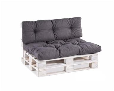 Gutekissen Palettenkissen, Gartensofakissen, Gesteppte Kissen gefüllt mit granuliertem Poulirette-Schaum, viele Farben und Größen PPI (Rückenlehne 120x50, gesteppt Anthrazit)