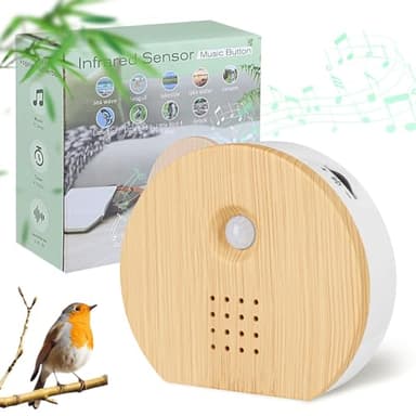 Vogelgezwitscher Bewegungsmelder Box, Acemall Vogelgezwitscher Vogelzwitschern, Naturgeräusche Box mit Timer, 9 Vogelgesang, Bachgeflüster & Waldquelle für Toilette Spa und Entspannung