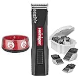 EHASO HEINIGER Profi Hundeschermaschine Set Saphir Akku-Schermaschine mit Scherkopf Size 10+ neunteiligem Aufsteckkammset + Hundenapf (Schwarz)