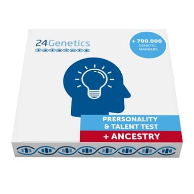 24Genetics DNA Test Talent, Inklusive Kostenlosem Dna Test Abstammung, Entdecken Sie Ihre genetische Veranlagung für Kreativität, Impulsivität, Nachtleben, Gentests von zu Hause aus