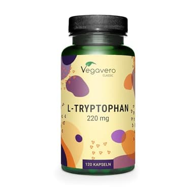 L-Tryptophan 220 mg Vegavero | Aus natürlicher Fermentation | > 99,5% reines L Tryptophan | Laborgeprüft | Vegan & Ohne Zusätze | 120 Kapseln