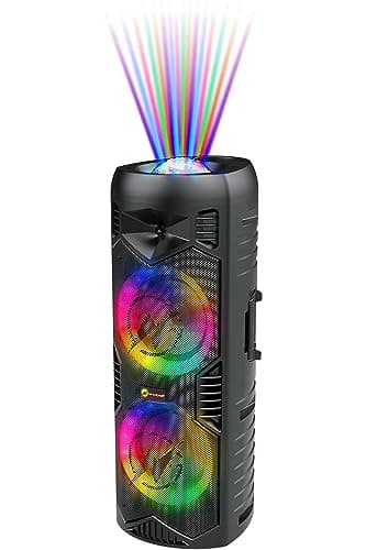N-Gear LGP-5150 Black Tragbarer Bluetooth Partylautsprecher mit 200 W Ausgangsleistung, 87 dB Empfindlichkeit, Akku 7,4 V / 3000 mAh, TWS Stereo, LED Beleuchtung, USB microSD AUX