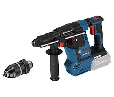Bosch Professional 18V System Akku Bohrhammer GBH 18V-26 F (inkl. Zusatzhandgriff, Tiefenanschlag, Maschinentuch, Schnellwechselbohrfutter 13mm, Wechselfutter SDS plus, ohne Akku/ Ladegerät)