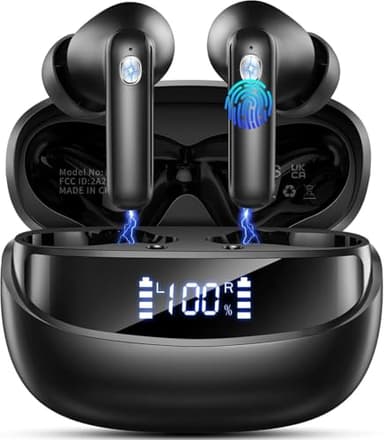 Bluetooth Kopfhörer, 2026 Kopfhörer Kabellos Bluetooth 5.4 HiFi Stereo, 50 Std Spielzeit In Ear Kopfhörer mit 6 ENC Noise Cancelling Mics, Ohrhörer mit LED-Anzeige, IP7 Wasserdicht Kabellose Kopfhörer