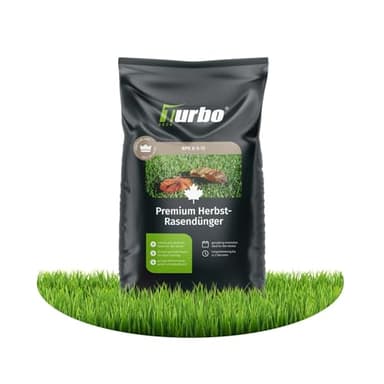 Herbst Premium Rasendünger Turbogrün, 10kg für 280m², Dünger gegen Moos, Ideal im Herbst, geeignet für Streuwagen, staubarmes Granulat, Rasen dünger