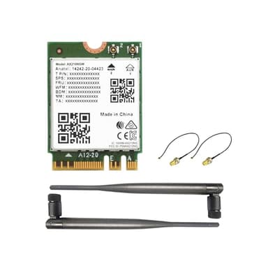 Waveshare Wireless AX210 NIC, Gigabit Tri-Band Wi-Fi 6E, 802.11AX Standard, BT 5.3, Comes with IPEX to SMA 20cm Cable and 17cm 2.4/5G 6DB SMA Antenna