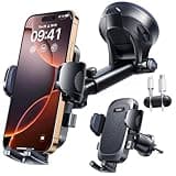 [2025 Militär-Klasse] Handyhalterung Auto Handy Halterung Auto [Stärkst Saugnapf & Clip] Universal Auto Handyhalterung Armaturenbrett Scheibe Lüftung für iPhone 16 Pro 15 Samsung S25 ultra Schwarz