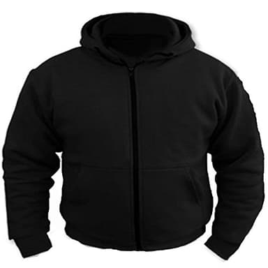 Kapuzenpullover/Hoodie für Motorrad-Fahrer - 100% Kevlar - Protektoren - Schwarz - M