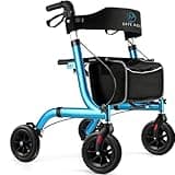 Safe Age® Rollator leicht und faltbar – Sitzfunktion – für drinnen und draußen – Rückenlehne und Gehstockhalter