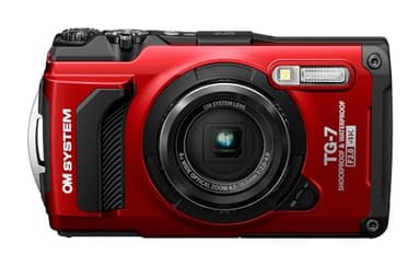 OM SYSTEM Tough TG-7 Rot Kompaktkamera,wasserdicht, stoßfest, Unterwasser- und Makro-Aufnahmemodi, 4K-Video mit F2.0 Objektiv, 4-Fach-Weitwinkelzoom (Nachfolgemodell Olympus TG-6)