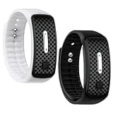 AOGOE 2 Stück Ultraschall-Körperform-Armband, Ionen-Körperform-Armband, UltraSonic LymphDrainage-Armband, Ultraschallarmband für alle Männer und Frauen (Schwarz+Weiß)