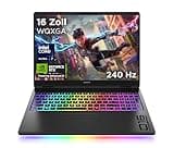 Omen MAX Gaming Laptop, 16" 2.5K WUXGA Display 240Hz, Intel Ultra 7-255HX (20C) 13 NPU Tops, NVIDIA GeForce RTX 5070 Ti 12GB VRAM, 32 GB DDR5 RAM, 1 TB SSD, Win 11, QWERTZ, RGB, Alu Schwarz