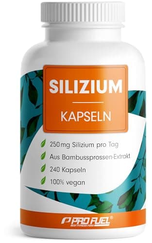 Silizium hochdosiert 240 Kapseln - 714 mg siliziumreiches Bambussprossen-Extrakt mit 536 mg Kieselsäure, davon 250 mg elementarem Silizium pro Tag - laborgeprüft mit Zertifikat - Vorrat für 120 Tage