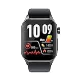 Knauermann PRO 3 (2024) Schwarz - Gesundheitsuhr Smartwatch mit Telefoniefunktion - EKG + HRV und SOS Funktion - AMOLED Display- BT Bluetooth - Schlafapnoe - Silikonband Schwarz, 14-24