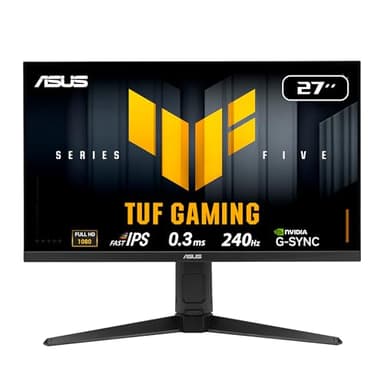 ASUS TUF Gaming VG279QM5LA 27 Zoll Full HD Monitor (240 Hz, 0.3ms GtG, G-Sync, FreeSync, Adaptive Sync, ELMB, GameFast Input, HDR10, Fast-IPS Panel, 16:9, 1920x1080, DP, HDMI, ergono., Speaker)