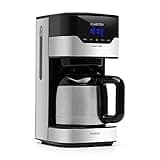 Klarstein 1,2 L Kaffeemaschine mit Thermoskanne und Timer, Filtermaschine für 12 Tassen, 800 W Filter Groß, Filterkaffeemaschine mit Edelstahl-Thermoskanne für Kaffee