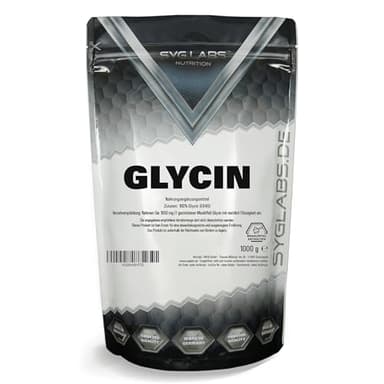 Glycin Pulver 100% rein - 1000g Aminosäure Glycine - 1kg - ohne Zusatzstoffe - vegan -mit Messlöffel - laborgeprüft