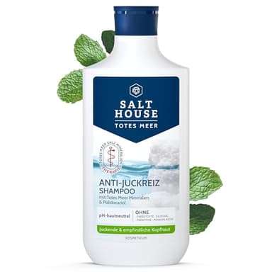 Salthouse Totes Meer Therapie Anti-Juckreiz Shampoo, beruhigende Formel mit Urea & Panthenol, für empfindliche Kopfhaut, vegan 250ml