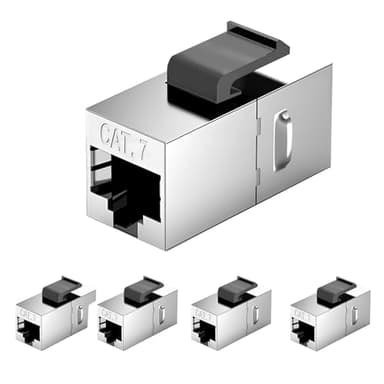 RUIZHI 5x CAT 7 Keystone RJ45 Modul Buchse Werkzeuglos, 10 Gbit/s AWG 22-24 Ethernet Netzwerk Kupplung LAN Kabel Verbinder LSA vollgeschirmt STP Einbaubuchse RJ45 Kupplung für Patchpanel Netzwerkdose