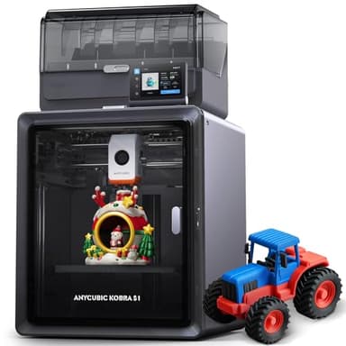 Anycubic Kobra S1 Combo 3D-Drucker Mehrfarbig, Geschlossene CoreXY-Struktur, 600 mm/s Schnelles Drucken, Trocknung Filament während des Drucks, 320 °C Hotend, Druckgröße 250 x 250 x 250 mm