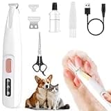 Pfotentrimmer für Hunde, Hundeschermaschine Paw Trim Pro mit LED-Licht,Hundepfoten Trimmer Hundehaarschneidemaschine,Leise Elektrische Hunde Schermaschinen für Katzen Pfoten,Augen,Ohren,Gesicht,Körper