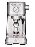Solis Barista Perfetta Plus V2 Espressomaschine, Halbautomatische Kaffeemaschine mit Milchschäumer, Programmierbare Kaffeemaschine mit abnehmbaren Wassertank, Heißwasser- und Dampffunktion, Silber