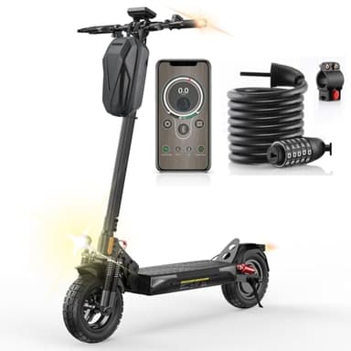 E Scooter mit Straßenzulassung, 10 Zoll Offroad Luftreifen mit Doppeltem Stoßdämpfungssystem, Batterie 12,5 Ah 60–70 km Reichweite, LCD-Instrumententafel, Maximale Tragfähigkeit 150 kg, Smart APP