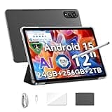 Blackview Mega2 Android 15 Tablet 12 Zoll, 24GB RAM+256GB ROM, 2K FHD Großes Display Gaming Tablet, Dual 4G LTE+5G WiFi,Octa Core T615, 9000 mAh Akuu, WideVine L1, Dual Kamera, Face ID, GPS