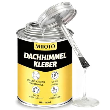 Miioto Dachhimmel Kleber Auto, Cabrio Verdeck Kleber, Dachhimmel kleber, Sprühkleber dachhimmel, Sprühkleber Hitzebeständig, Geeignet zur Reparatur von Autohimmeln und Ledersitzen, 120ML